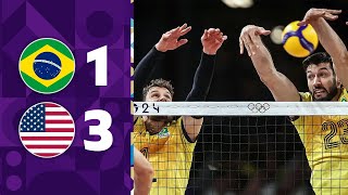 BRASIL x ESTADOS UNIDOS  VOLEI MASCULINO  QUARTAS DE FINAL  JOGOS OLÃMPICOS 2024 [upl. by Clark]