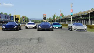 Rimac Nevera 2022 vs SSC Tuatara 2019 at Monza Full Course [upl. by Lucienne]