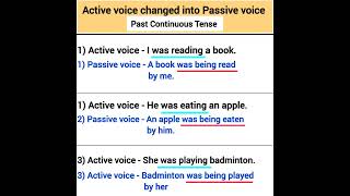 active voice changed into passive voice past continuous tense examples [upl. by Noteloc]