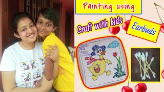 Easy Dot Painting  Painting using Earbuds  Craft amp Fun with Kids [upl. by Yznil]