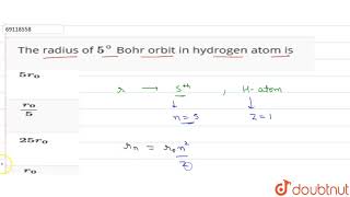 The radius of 5 Bohr orbit in hydrogen atom is [upl. by Onurb760]