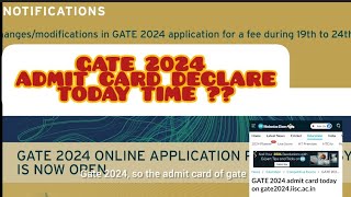 GATE 2024 💯 ADMIT CARD DECLARE TODAY UPDATE 🤔 HOW TO DOWNLOAD ADMIT CARD gate2024 gateexam gate [upl. by Ecydnak216]