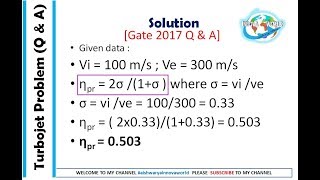 TurboJet I Solved Problem I Propulsion I Competitive Exam aerospace gateaerospace [upl. by Nauquf]