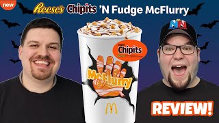 NEW McDonalds Reeses Chipits N Fudge McFlurry Review [upl. by Hessler]