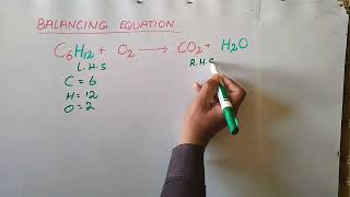 Balancing equation C6H12 O2CO2H2O  balancing c6h12O2 CO2H2O easy [upl. by Ardnuahsal]