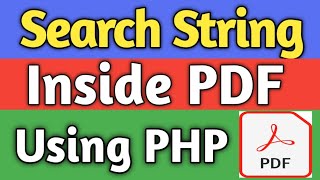 Search String Inside PDF file Using PHP  Convert PDF to Text Using PHP  Search text on pdf by php [upl. by Elleivad]