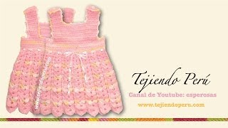 Vestido para bebita de 0 a 3 meses tejido en crochet Parte 1 pechera  Tejiendo Perú [upl. by Compton]