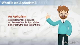 Aphorisms  Definition Types and Examples [upl. by Dorolisa876]