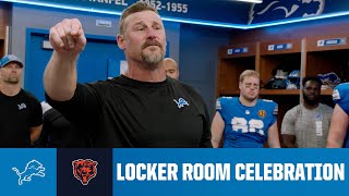 Lions vs Bears postgame locker room celebration [upl. by Ocinemod]