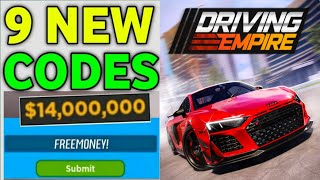 NEW CODES DRIVING EMPIRE CODES AUGUST 2024  ROBLOX DRIVING EMPIRE CODES 2024 [upl. by Ylerebmik297]