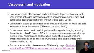 Vasopressin and Motivation video 27 10 24 Ben Armstrong u3012923 [upl. by Zoba]