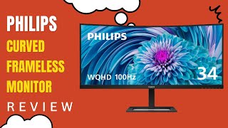 PHILIPS 346E2CUAE 34quot Curved Frameless UltraWide QHD Review [upl. by Hervey636]