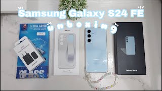 Samsung Galaxy S24 FE 💙  Aesthetic Unboxing 📦  Accessories ✨️ [upl. by Nepsa]