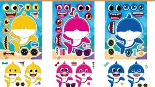 Decorate with Sticker Book BabyShark babyshark акулёнок stickerbook asmr stickerplay [upl. by Hairom]