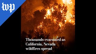 Thousands evacuated as California Nevada wildfires spread [upl. by Olaznog]