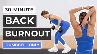 30Minute Back Workout At Home Dumbbells Only [upl. by Eneryc8]