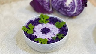 Super Healthy Red Cabbage Raitha  Cabbage Recipes Purple Cabbage Recipe [upl. by Ailegra]