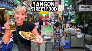 Ultimate Street Food Tour in YANGON MYANMAR 🇲🇲 best Burmese food [upl. by Kalil]