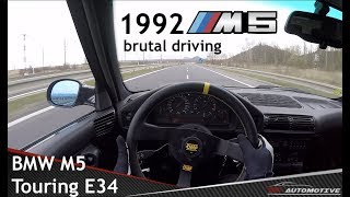 BMW M5 E34 Touring POV Test Drive  Acceleration 0  240 kmh [upl. by Igig]