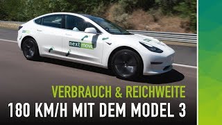 180 kmh und Regen Wie weit fährt das Tesla Model 3 Teil 34 [upl. by Ameehsat]