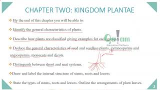 Biology F2  Ch2 Kingdom Plantae Lesson 1 [upl. by Kei]