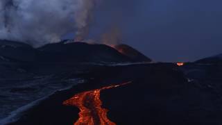 Basaltic lava flow from the Tolbachik volcano complex Kamchatka Far East Russia 2013 [upl. by Chrisman]