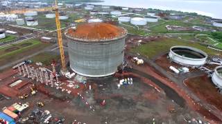 INEOS Raises the roof on Europes biggest ethane tank at Grangemouth in Scotland [upl. by Harhay]