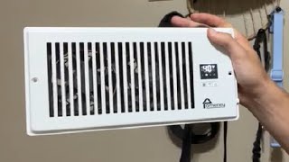 Pomeney Register Booster Fan Quiet Heating Cooling with Thermostat Control for Wall Floor Review [upl. by Lamahj427]