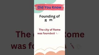 Founding Rome rome history historyfacts didiyouknow didyouknow funfacts knowledge [upl. by Ahtera]