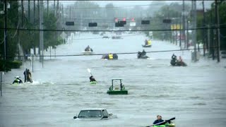 Floods surge in Houston as water flows from reservoirs [upl. by Renmus]