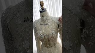 Making a long sleeves floral beaded embroidery dress for wedding prom… dress sewing bridal [upl. by Noimad423]