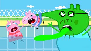 Zombie Apocalypse Daddy Pig Turn Into Zombie At The Swimming Pool 🧟‍♀️  Peppa Pig Funny Animation [upl. by Tyrus]