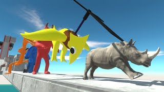 Survive the Perilous Bridge  Escaping Rainbow Friends  Animal Revolt Battle Simulator [upl. by Dib250]