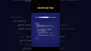 Javascript Password I How to show password in javascript html webdesign coding js javascript [upl. by Lupita]