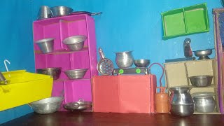 Barbie kitchen set tour  Barbie doll New kitchen set [upl. by Nador]