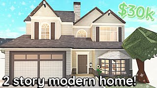 30k Modern Bloxburg House Build 2 Story Tutorial [upl. by Lacim]