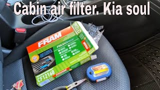 Kia Soul cabin air filter Replacement [upl. by Neelyk]