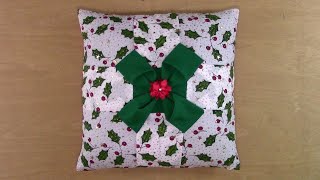 🎁 Cojín Drapeado Navidad 2  Capítulo 2 de 3🎁Smocking CushionManipulating FabricCapitone [upl. by Thierry]