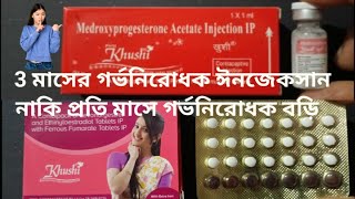 Contraceptive injection 3 months khusi injectiondepo provera injection সব তথ্য সহজ বাংলা ভাষায় [upl. by Anirba]