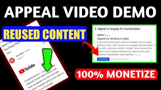 APPEAL Video Demo  How To Make APPEAL VIDEO for YouTube  APPEAL for Monetization [upl. by Desberg]