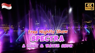 4K 🇸🇬 Singapores nightly light show  Spectra  A Light amp Water ShowShineWalkingTour [upl. by Durno]