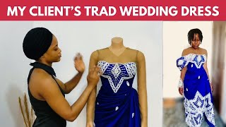 MAKING MY CLIENT’S TRADITIONAL WEDDING DRESS •Corset Wrapper Illusion Dress with George Fabric Silem [upl. by Lombard]