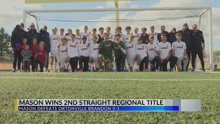 Masons boys soccer team wins second straight regional title [upl. by Eisac]