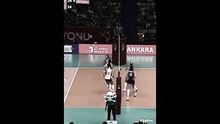 Surprise Setter Attack by Hilal Kocakara😲 volleyball [upl. by Jayne]