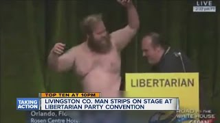 Libertarian delegate strips at convention [upl. by Brookes829]