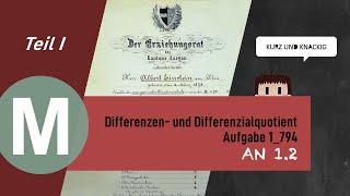 Aufgabe 1794  Differenzenquotient und Differenzialquotient [upl. by Nesnaj]