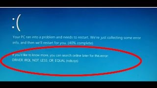 how to fix driverirqlnotlessorequal windows 10driverirqlnotlessorequal windows 10 [upl. by Secilu]