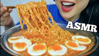 ASMR SPICY CHEESY NOODLES  SOFT BOIL EGGS RELAXING EATING SOUNDS NO TALKING  SASASMR [upl. by Jenks772]