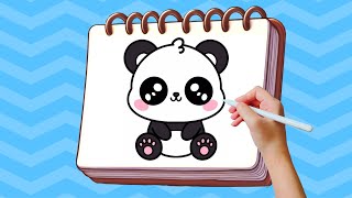 How To Draw A Cute Panda Kawaii Panda Drawing Tutorial [upl. by Aihsyla967]