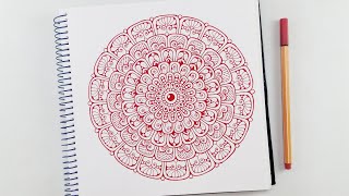 Easy amp Simple Mandala using Colored Pens  How to Draw Basic Colorful Mandala Art for Beginners [upl. by Kurland]